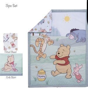 Disney Winnie the Pooh and Friends Nursery Crib Quilt and Sheet Set